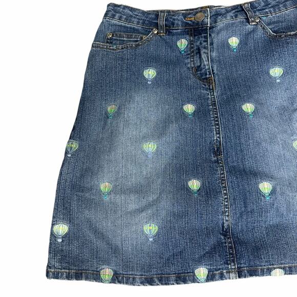Lilly Pulitzer Vintage Denim Embroidered Skirt Size 2 - Picture 2 of 8